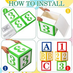 ABC themed Party Balloon Boxes for Kids’ Events, 11.81 Inch, Bright Colors