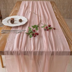 Dusty Pink Table Runner Cheesecloth Gauze Rustic 120 Inch 10 FT for Wedding