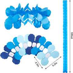 6Pcs FouLeaf Clover Garland Party Tissue Paper Streamers Hanging Flower Garland
