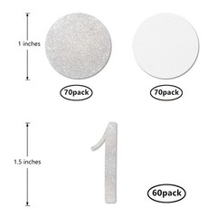 Silver Glitter 1 Confetti 1st Birthday Number 200 PCS Anniversary Decoration