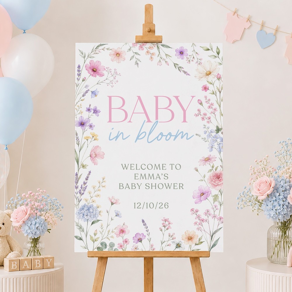 Personalised Baby Shower Sign | Custom Baby Shower Board, Baby Shower Welcome