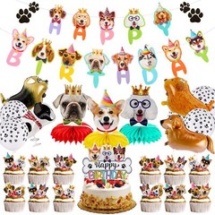 39 Pcs Dog Birthday Decorations Dog Birthday Party Supplies Puppy Party Favor…