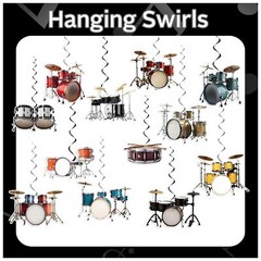 Drum Hanging Swirl Decorations 24 Pack Ceiling Streamers Birthday Party