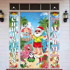 3 Pcs Summer Christmas Party Decorations 35x 71 Inches Christmas Door Cover 1…