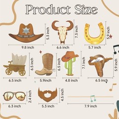 Cowboy Photo Booth Prop Wild West Birthday Party Fancy Dress Selfie Mask 25pcs