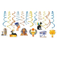 30 PCS Ancient Egyptian Hanging Swirl Decoration Egypt Theme Party Boy Girl