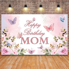Happy Birthday Mom Backdrop Mother’S Day Birthday Party Decorations Banner