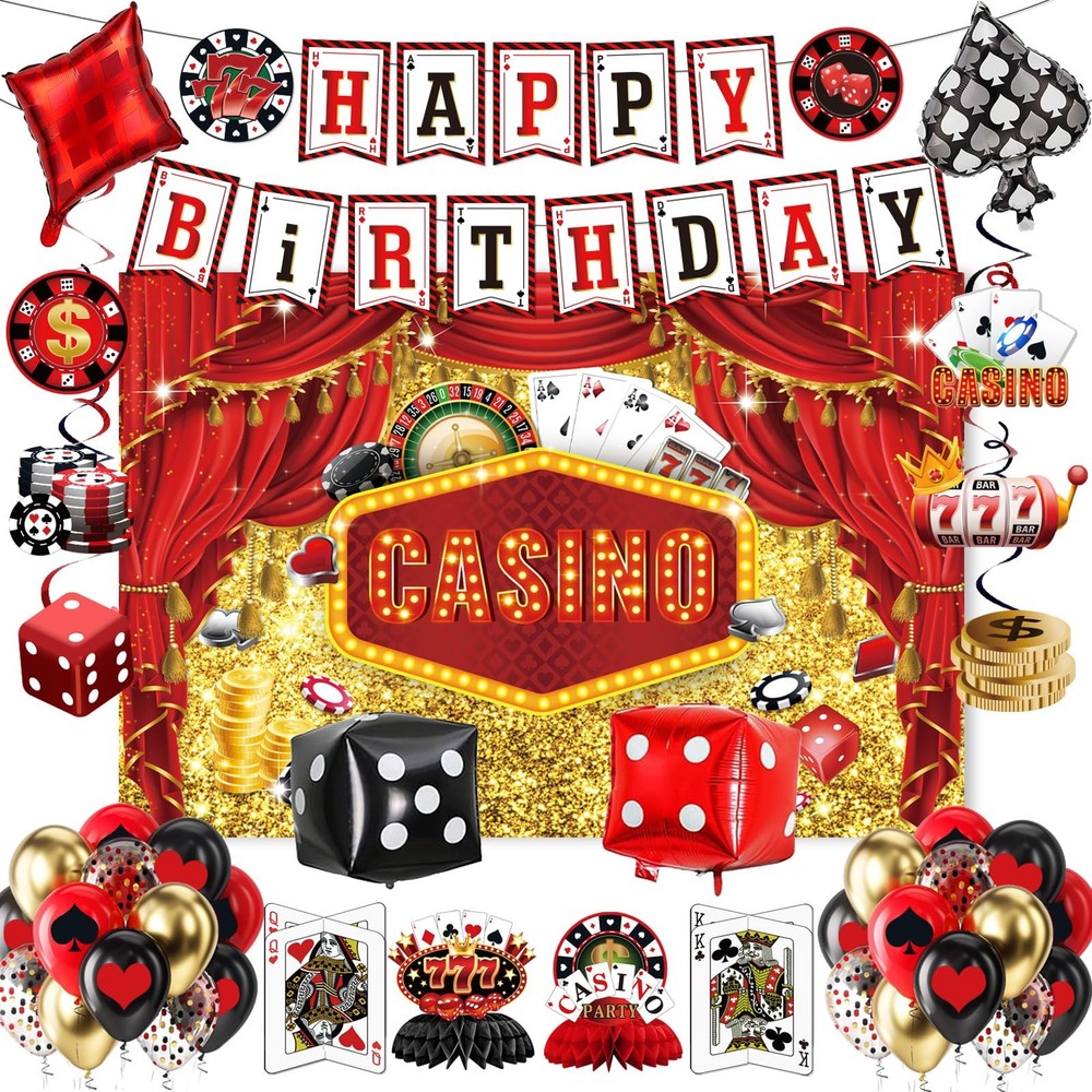 Casino Theme Party Decorations, Casino Poker Party Decorations,Casino Backdro…