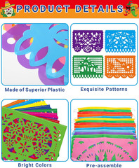 36 FT Cinco De Mayo Decorations, 2 Pack Mexican Party Banner, Plastic Fiesta Ban