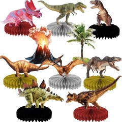 10 Pcs 3D Dinosaur Honeycomb Centerpieces – Perfect for Birthday & Baby Showers