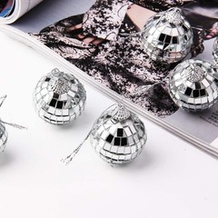 Elegant Silver Disco Mirror Ball Ornaments – 12 Pcs for Events & Celebrations