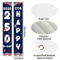 250 Anniversary USA Decorations America Fourth of July Patriotic Decor Banner