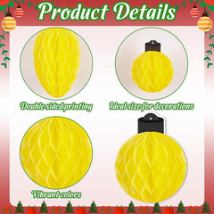16Pcs Christmas Party Decorations Honeycomb Hanging – Paper Ball Light Decor