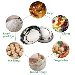 Hommp 4-Pack 10 INCHES Stainless Diameter: 10 inch; Depth: 1.6 inch, Silver