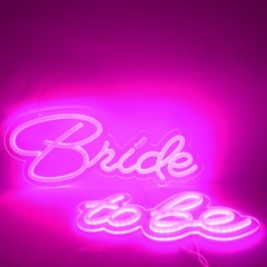LED Neon Sign Bride to be Integrative Sign Length 6.53X15.63+5.39X11.97in USA
