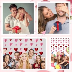 Valentine’s Day Decorations Heart Shape String Ornament Hanging Decor for Party