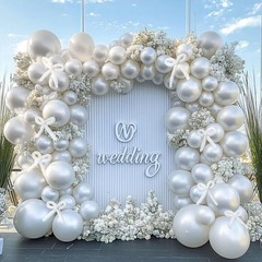 Pearl White Balloon Double White Balloons Garland Pearl Cream Beige Arch Kit …