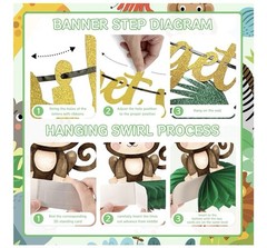Wild One Birthday Party Decor – 19 Pieces. Animals And Streamers