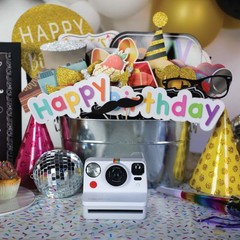 Birthday Photo Booth Props – 41-pc Kit with 8 x 10-Inch Sign, 60 Adhesive Pad…