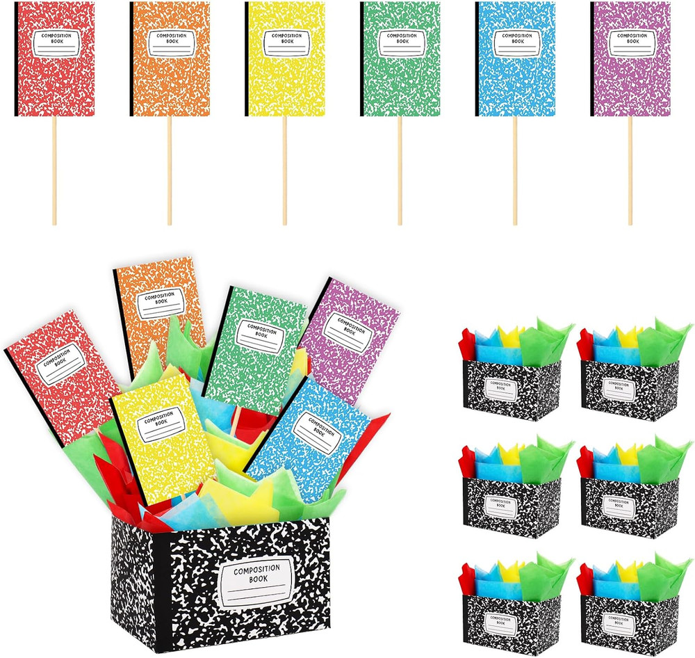 Back to School Centerpieces Sticks Composition Notebook Party Table Toppers with