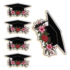 5pcs Graduation Cap Brooch Pin Metal Lapel Pins for Graduation Party Decoration