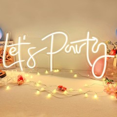 LED Neon Sign Let´s Party Sign Size- 23X10inches Gift & Party LED Signs