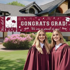 Graduation Decorations Maroon White 2026/Maroon Graduation Party Decorations/…