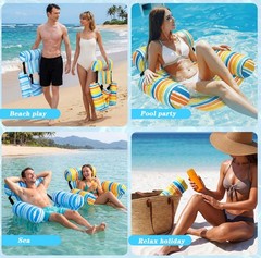 2 Pack Inflatable Pool Float Chairs Adults Portable Heavy Duty Swimming Pool …