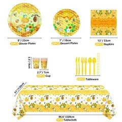 206 Pack Bee Birthday Party Supplies Bee Backdrop Banner Bee Themed Tableware…