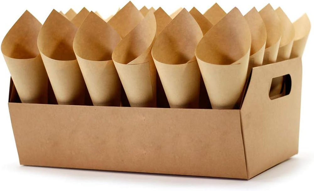 Wedding Confetti Cone Stand Box – 30Pieces of Cone Papers and 30Holes for 30 Con