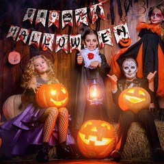 Halloween Banner Decorations Hanging Backdrop Garland For Indoor Outdoor Red …
