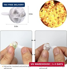 100pcs Warm White LED Balloon Light,Round Led Flash Ball Lamp for Paper Lantern