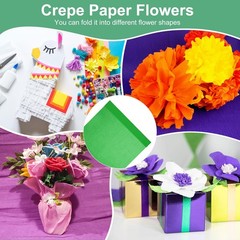 10 PCS Dark Green Crepe Paper 3.3×1.6 Ft Streamer Sheet For Flower DIY