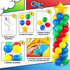 2 Sets Balloon Stand Kit Hero Themed Party Decor 142 Pcs Adjustable Balloons …