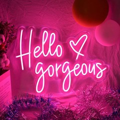 Hello Gorgeous LED Neon Sign Light for Party Drawing Room Wall Decor 27.5»