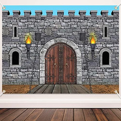 Tranqun Medieval Party Decorations Castle Backdrop Knight Wall Backdrop Keepers