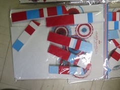4 Pack Target Crepe Paper Pom & Stars Banner Red White Blue 72 in & PAPER WHEELS