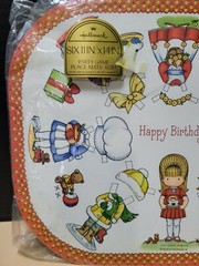 1975 Joan Walsh Anglund Hallmark game Place Mats Paper Pocket Dolls Birthday VTG