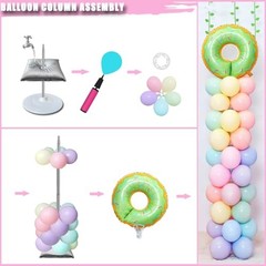 Balloon Column Stand Adjustable 7 Feet Ballon Arch Stands with Bases Set of 2