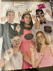 NIP New 13-piece Prom Photo Booth Props Cut-outs High School Formal Dance