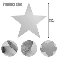 10 PCS Silver Paper Stars, 11 Inches, Double Printed Foil Star Cutouts, Party