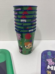 MINECRAFT 40pc Party Kit (8 Dinner Plates/8 Snack Plates/16 Napkins/8 Cups NEW