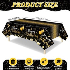 3 Pcs Happy Birthday Tablecloths Happy Birthday Party Decorations Plastic Tab…
