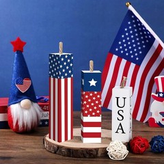 3 Pcs 4Th of July Wooden Table Decorations Patriotic Table Centerpieces Independ