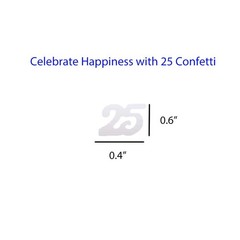 Silver Number 25 Confetti, 1.5 Oz, 1500 Pieces, 25th Birthday, Anniversary