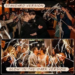 30 Pack LED Light Up Ribbon Wands Wedding Bell Party Favors