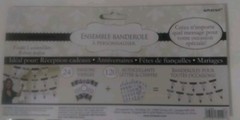Party Banner Kit Personalized Amscan Black White Polka Dots Floral Scroll Create