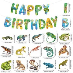 Reptile Birthday Party Decorations Reptile Swamp Happy Birthday Banner and 15…