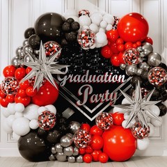 ALL-IN-1 Red Black and White Balloon Arch Kit for Red and Black Birthday Part…