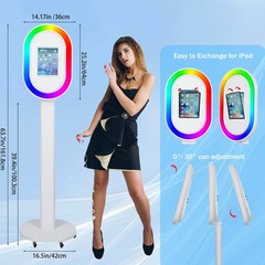 Portable iPad Photo Booth Stand RGB Ring Light Selfie Kiosk Wedding Party Event